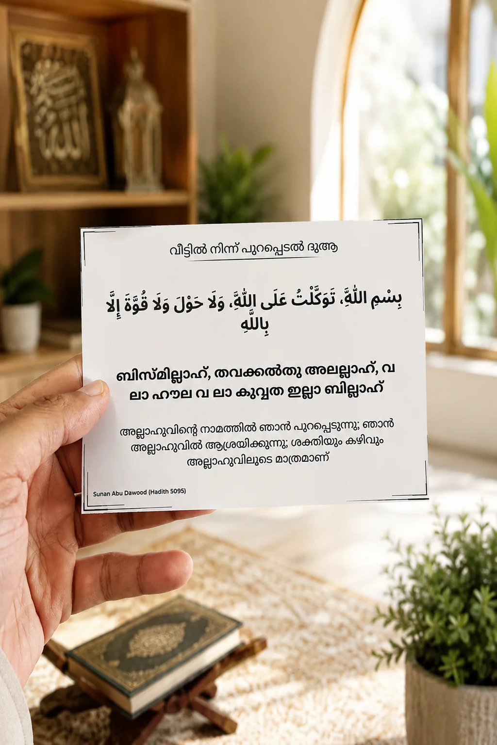 Malayalam Islamic Dua Reminder Set | 13 Daily Duas for Home & Kids | Water Resistant