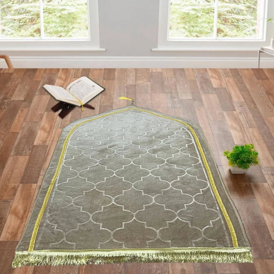 Premium Velvet Islamic Prayer Mat | Soft Luxury Sajadah for Daily Salah